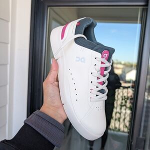 On Rogers Women's White and Pink Sneakers